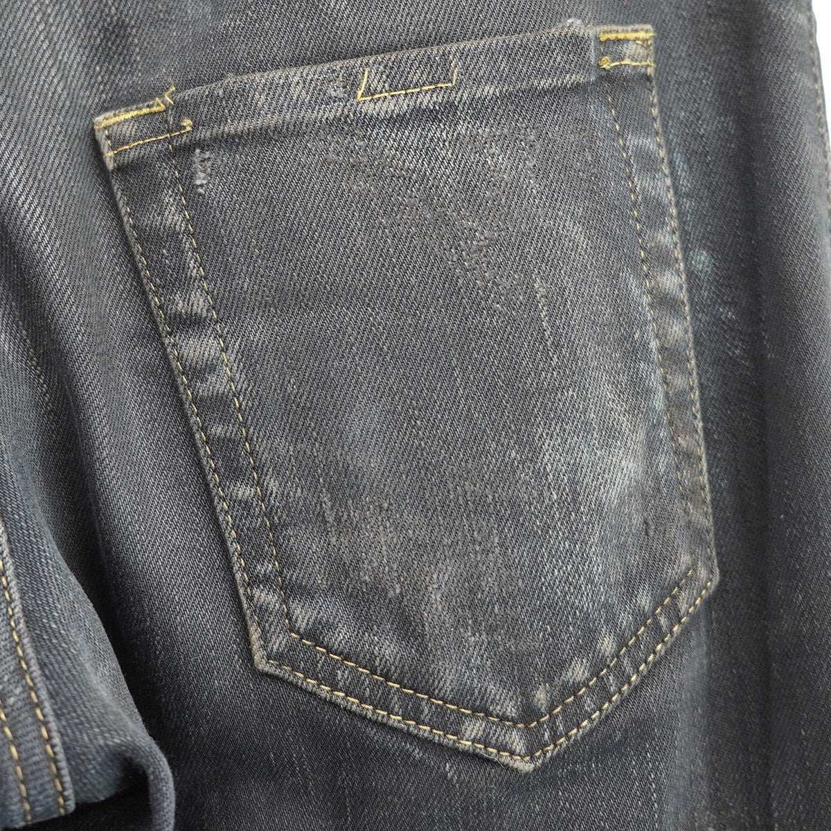 14AW エディ期 ステイン ダメージ 加工デストロイ スキニー デニムパンツ