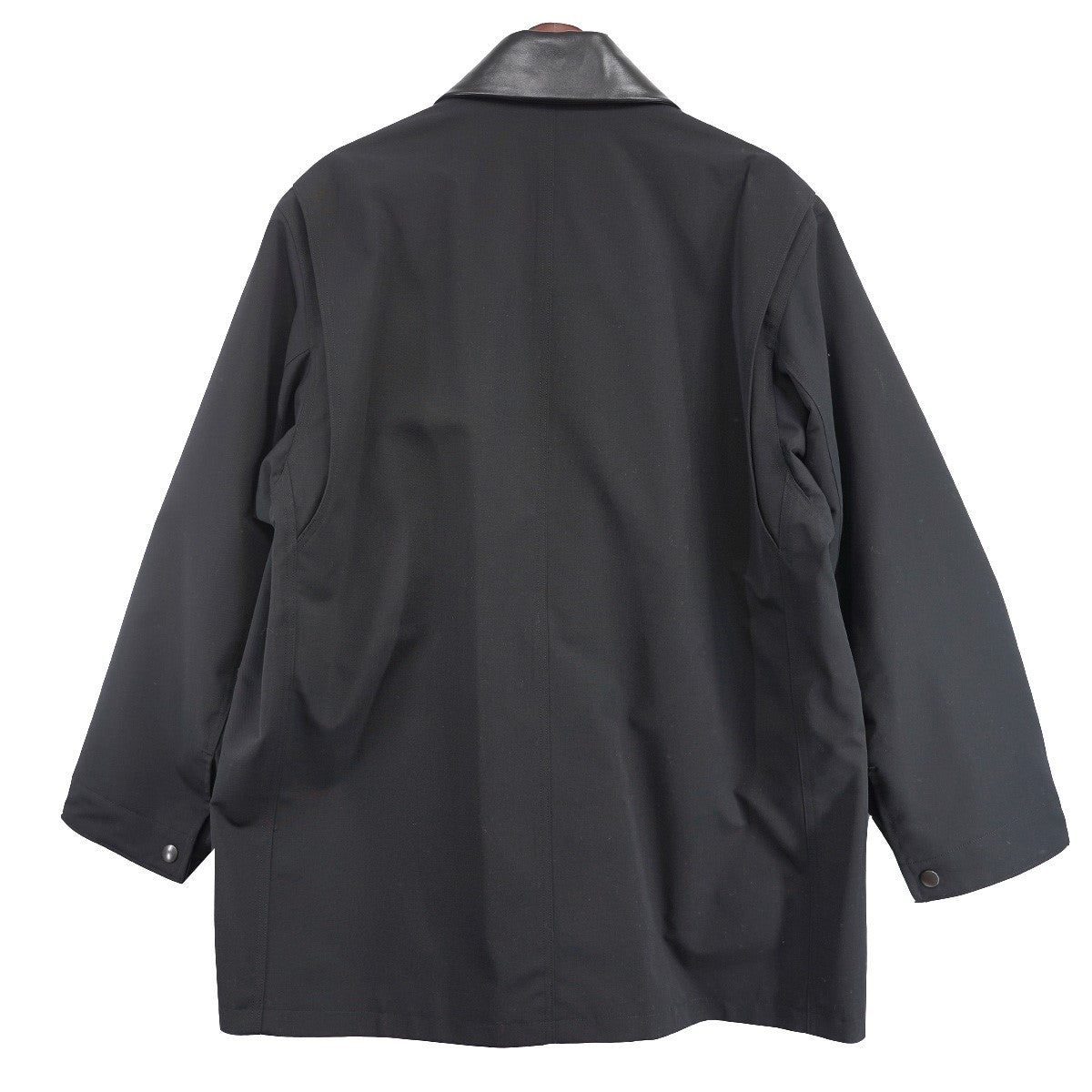 AURALEE 25SS WOOL MAX CANVAS BLOUSONウール マックス キャンバス ブルゾン レザーカラー 切替 ジャケット 古着・中古-3枚目のアイテム画像