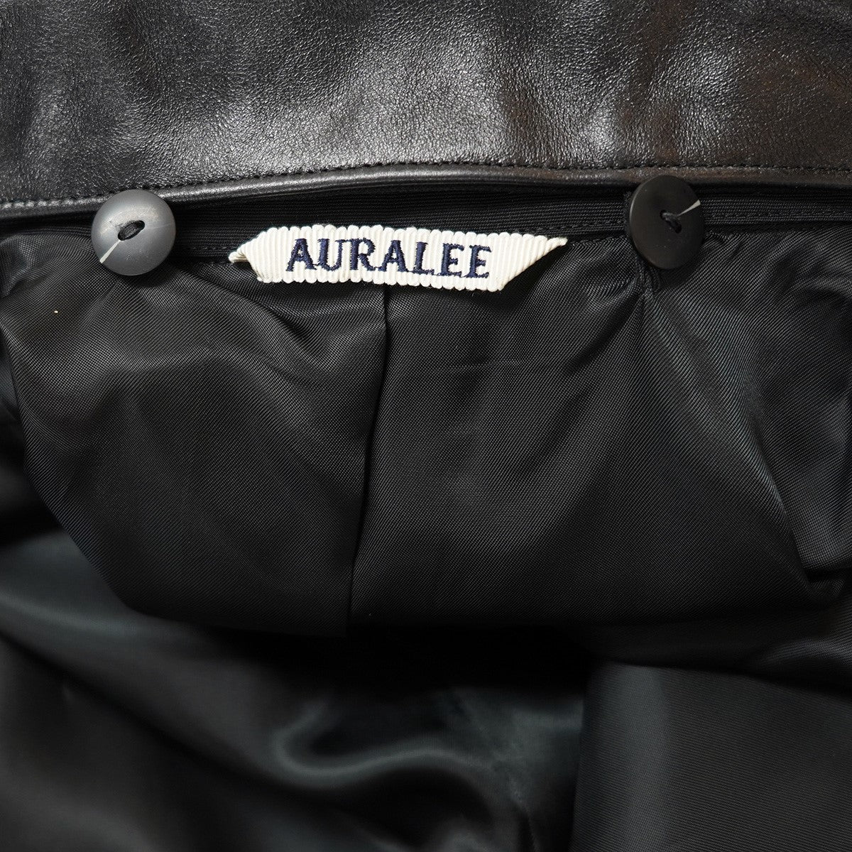 AURALEE 25SS WOOL MAX CANVAS BLOUSONウール マックス キャンバス ブルゾン レザーカラー 切替 ジャケット 古着・中古-6枚目のアイテム画像
