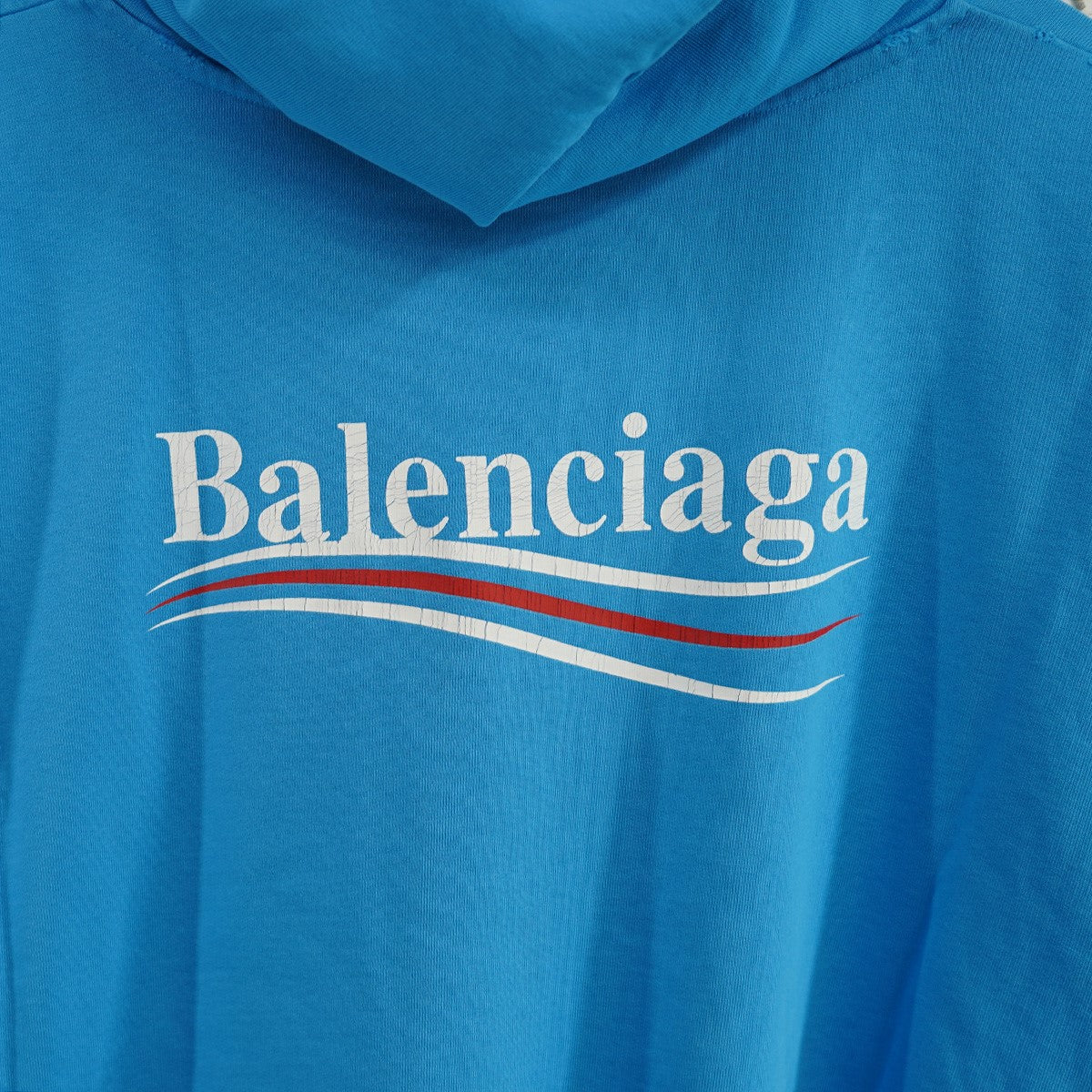 BALENCIAGA 23SS Large Fit Hoodie オーバーサイズキャンペーン ロゴ プルオーバーパーカー ダメージ加工 フーディー 古着・中古-3枚目のアイテム画像