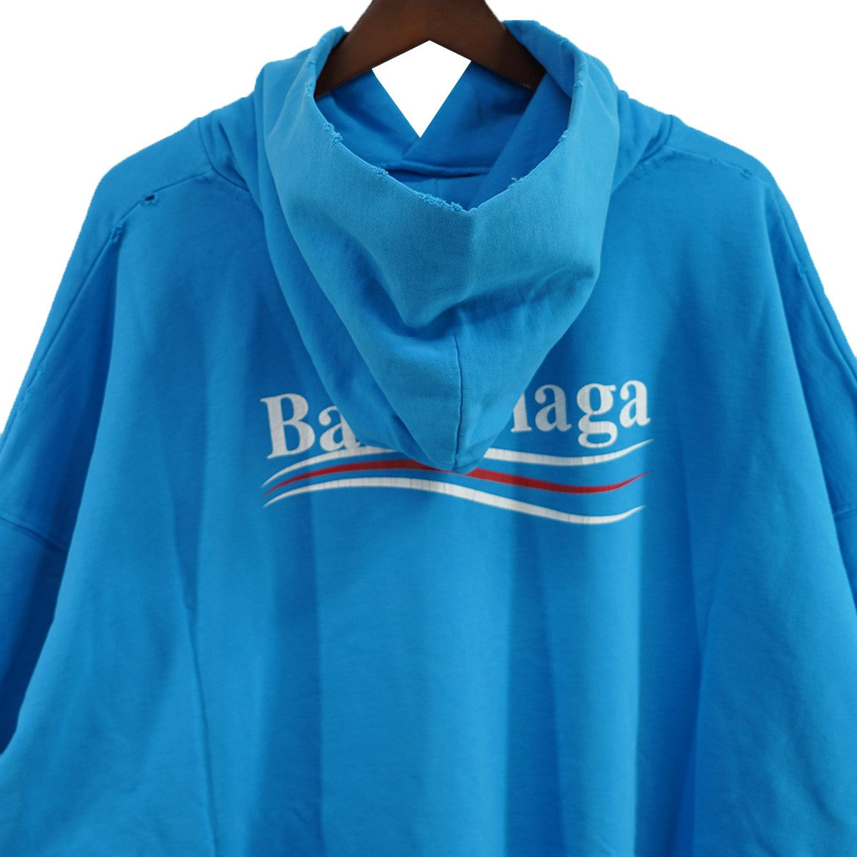 BALENCIAGA 23SS Large Fit Hoodie オーバーサイズキャンペーン ロゴ プルオーバーパーカー ダメージ加工 フーディー 古着・中古-4枚目のアイテム画像