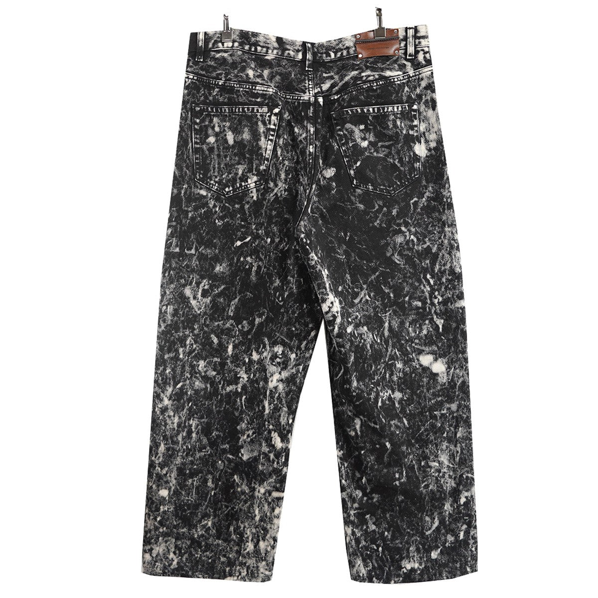 23AW Black Acid Wash Bleach Jeans ワイド ブリーチ デニム パンツ