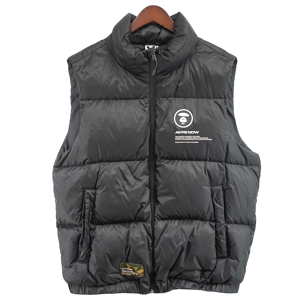 A APE NOW ロゴ パッチ ダウンベスト