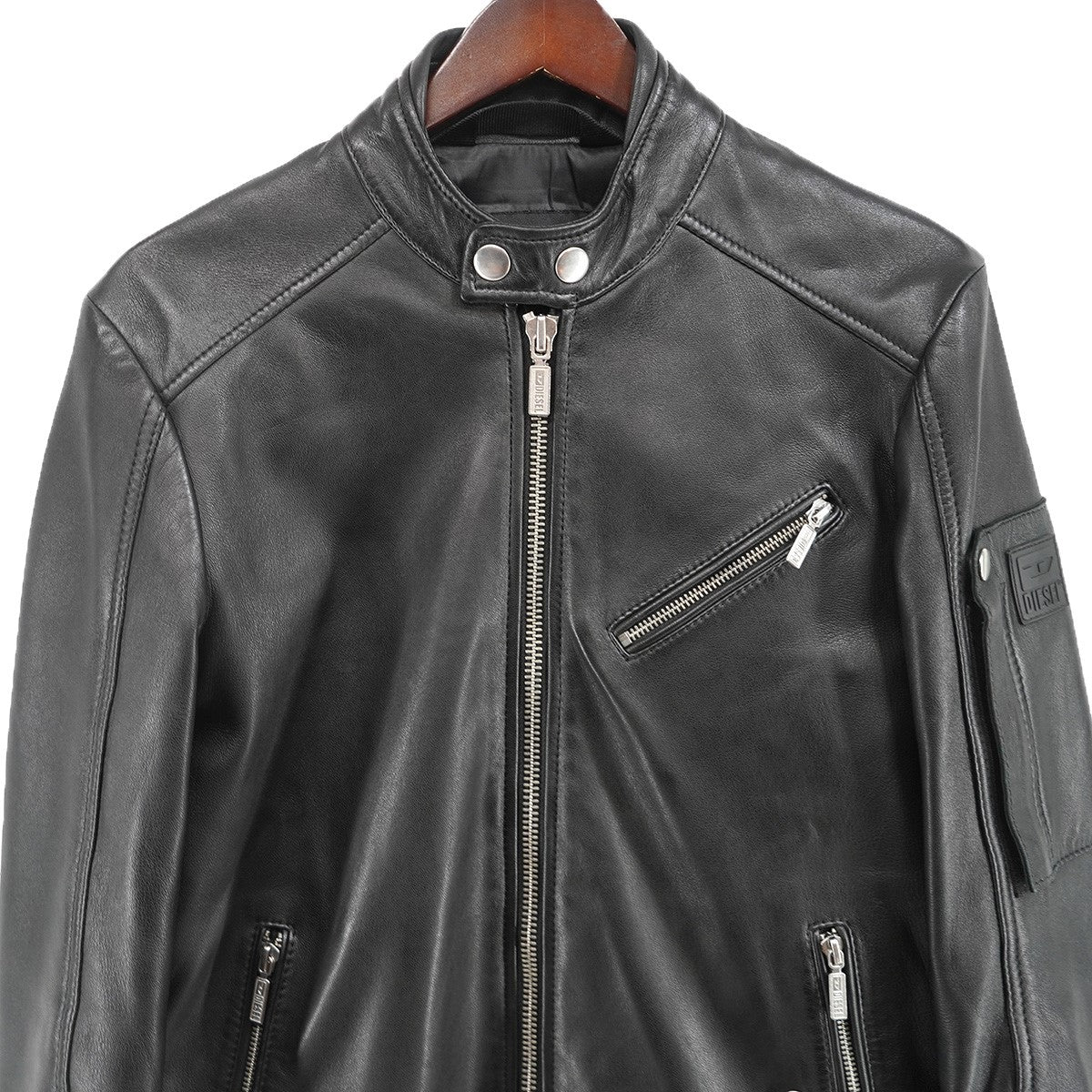 L-CASE-KA JACKETロゴ シープスキン シングル レザー ライダースジャケット