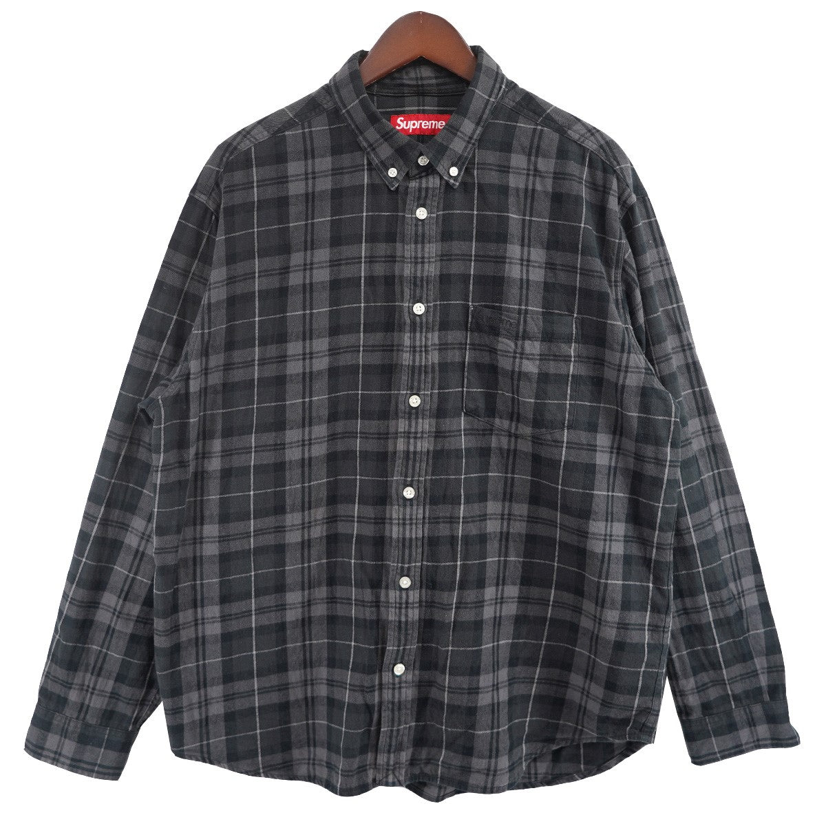 Supreme グレー系チェックネルシャツ Mサイズ supreme ネルシャツ supreme ネルシャツ supreme heavy flannel shirts