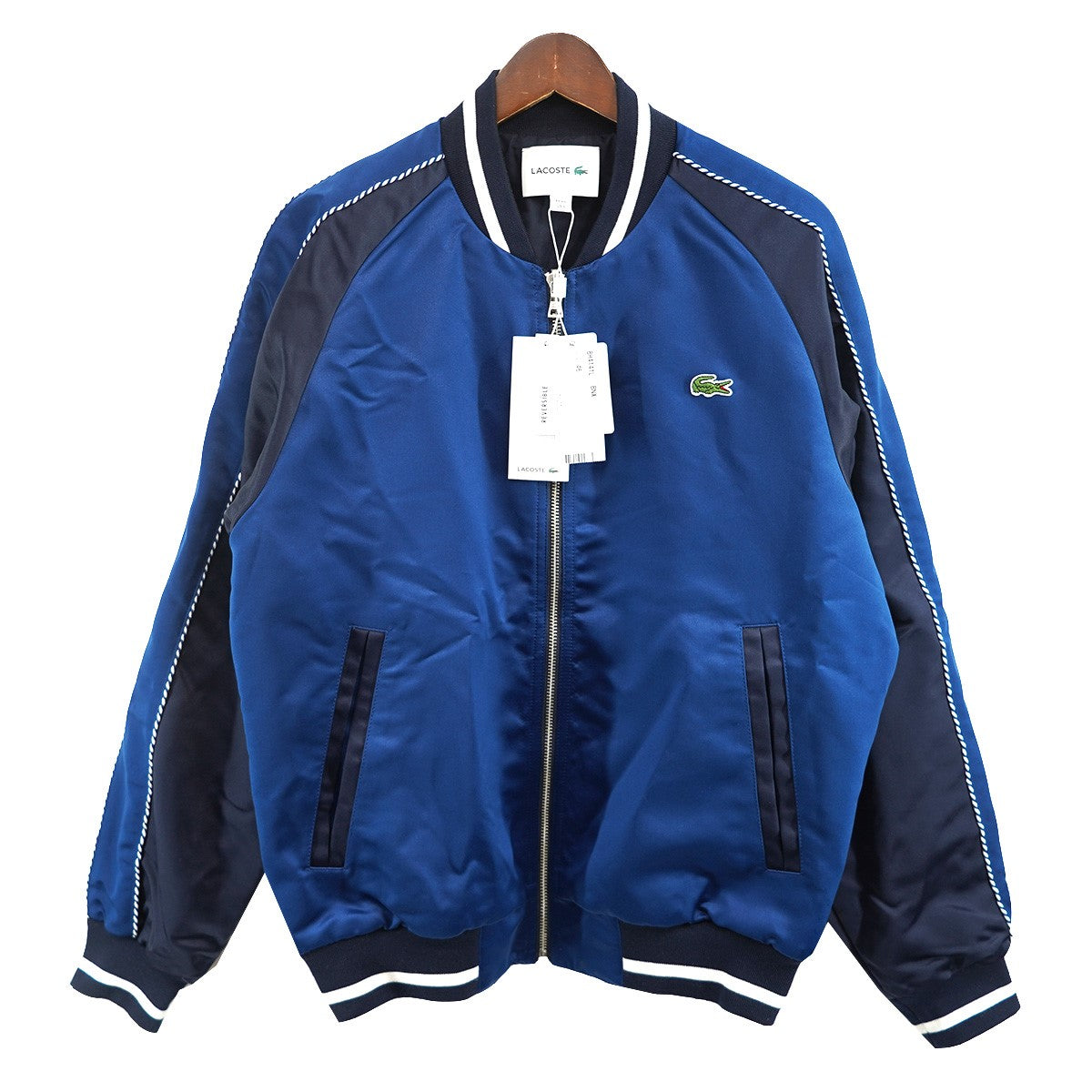 ラコステ　リバーシブルボンバージャケット　L サイズ　50 正規　新品未使用 ラコステ LACOSTE リバーシブルボンバージャケット （ブラック