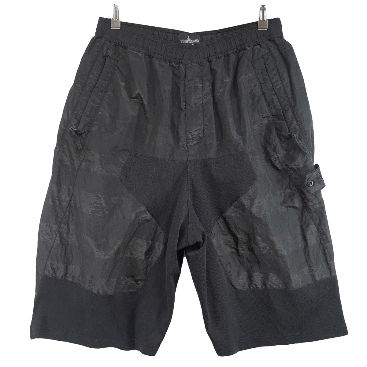 STONE ショーツ ブラック STONE ISLAND(ストーンアイランド) 20SS Paneled Relax Shorts - Stone