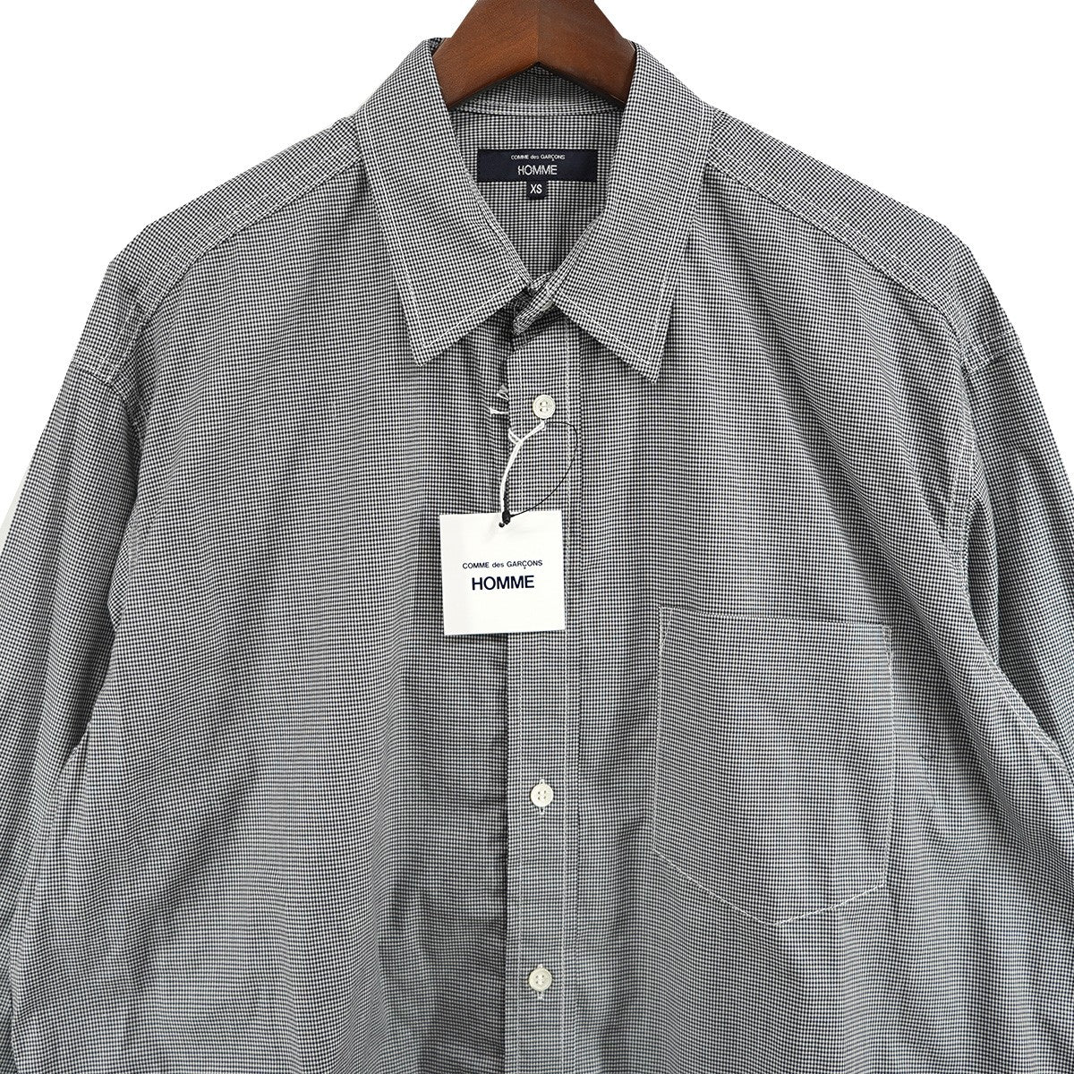 25AW L/S STRIPE SHIRTチェック 切替 シャツ