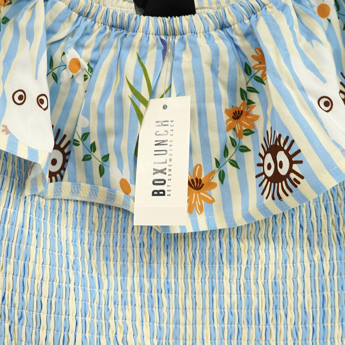 21AW となりのトトロ』ストライプフローラル アイコン ラッフル スモックドレス