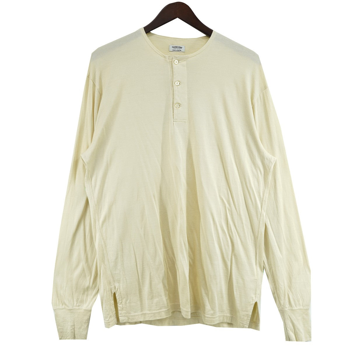 MAATEE&SONS シルクヘンリーネックカットソー　ロングスリーブシャツ MAATEE＆SONS(マーティーアンドサンズ) 23AW SILK PIQUE HENRY TEE