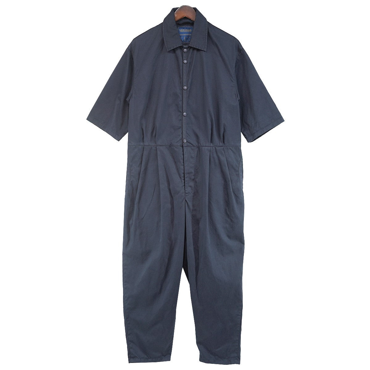 23SS Short Sleeve Jumpsuit ショートスリーブジャンプスーツコットンツイル スナップボタン ギャザー テーパード オールインワン ワークウェア