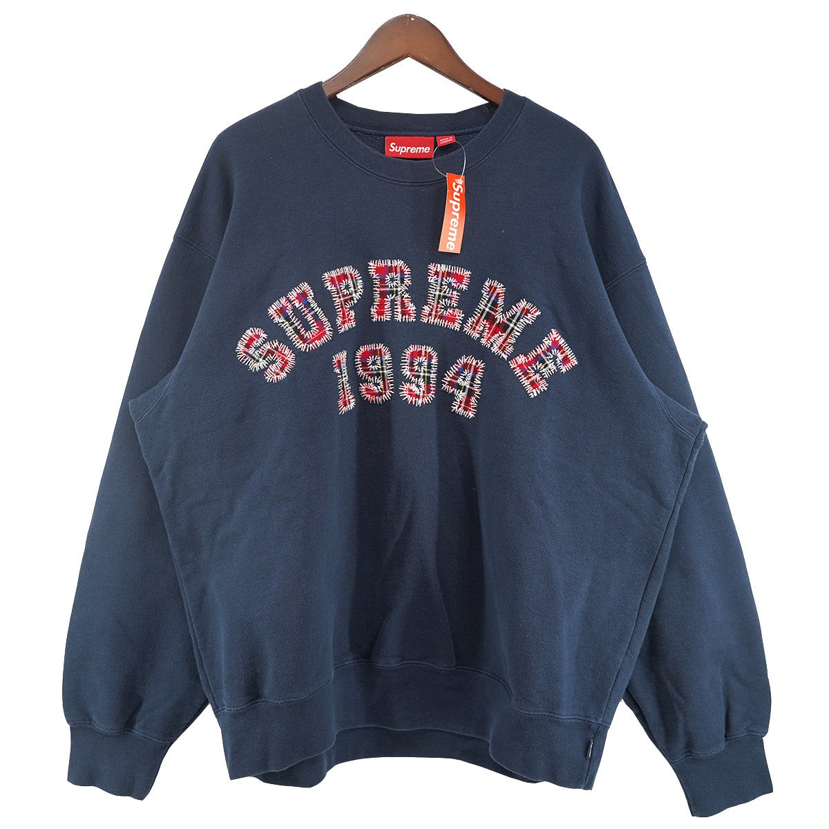 26SS Plaid Arc Crewneck Heather Greyプレイド チェック アーチ ロゴ クルーネック スウェット トレーナー
