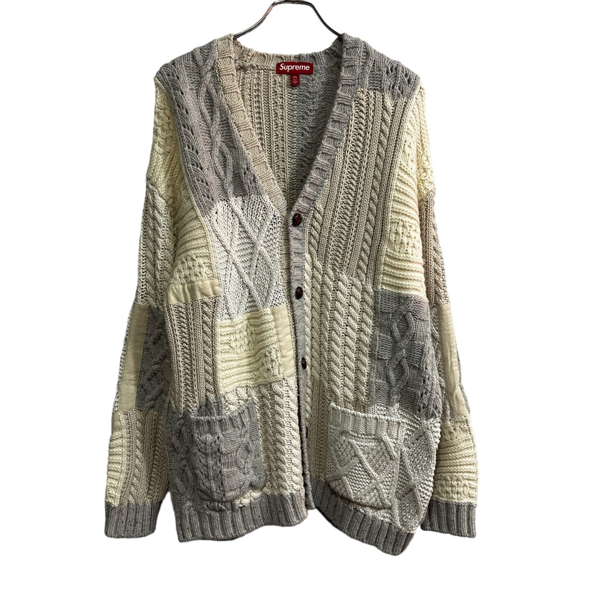Supreme Patchwork Cable Knit Cardigan袖丈長袖