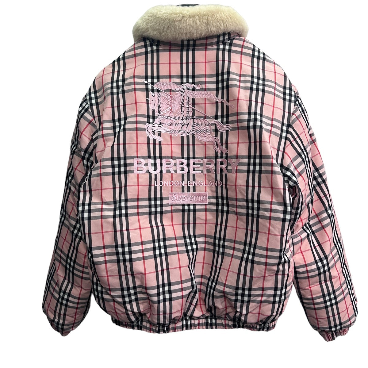 Supreme×BURBERRY 22AWShearling Collar Down Puffer Jacket ダウンジャケット ピンク サイズ  M｜【公式】カインドオルオンライン ブランド古着・中古通販【kindal】