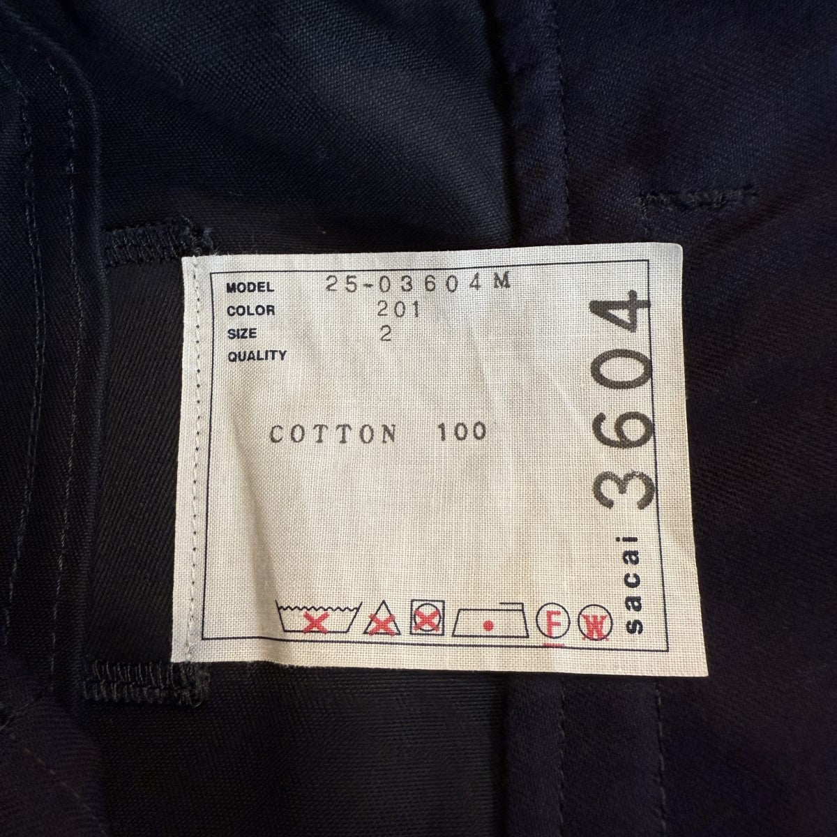 sacai 25SS/Cotton Chino Pants/コットンチノパンツ/25-03604M 古着・中古-7枚目のアイテム画像