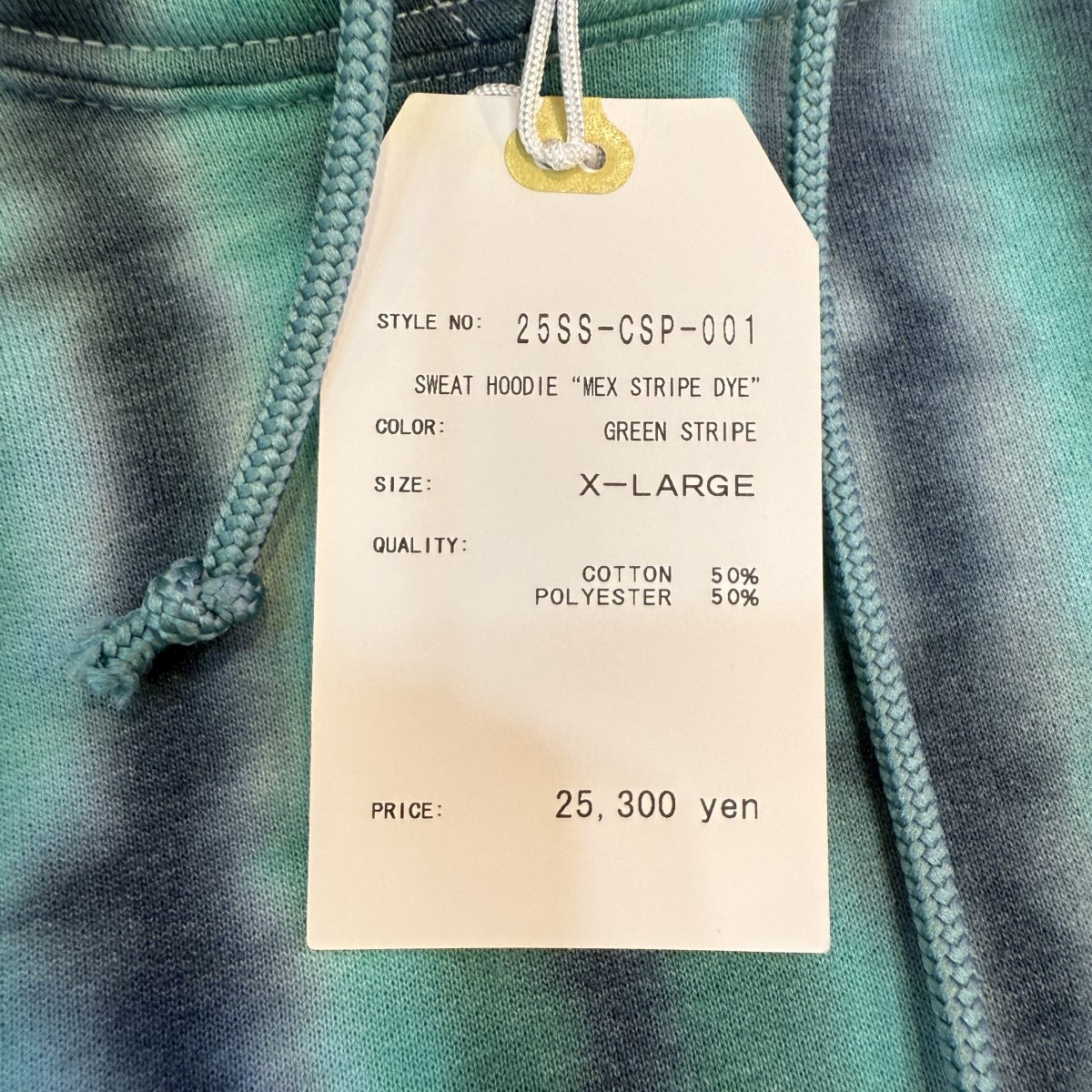 25SS/SWEAT HOODIE MEX STRIPE DYEスウェットフーディー パーカー25SS-CSP-001