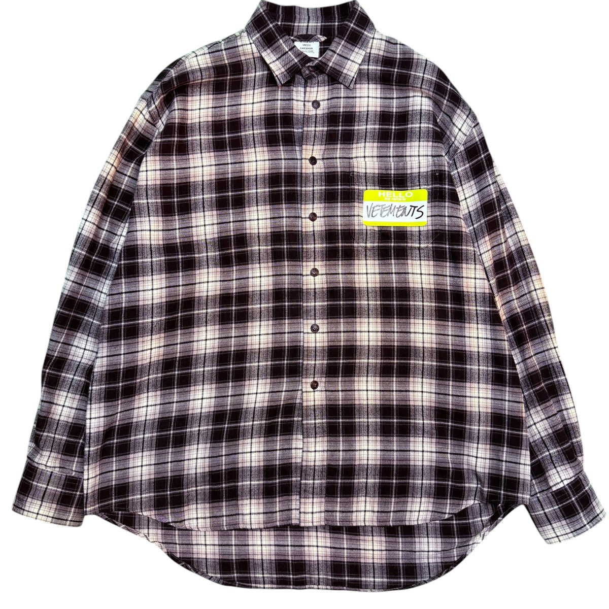 VETEMENTS(ヴェトモン) MY NAME IS VETEMENTS FLANNEL SHIRT