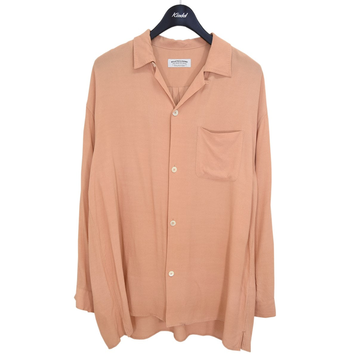 MAATEE＆SONS(マーティーアンドサンズ) Open Collar ShirtsレーヨンオープンカラーシャツMT0103-0604  MT0103-0604 サーモンピンク サイズ M｜【公式】カインドオルオンライン ブランド古着・中古通販【kindal】