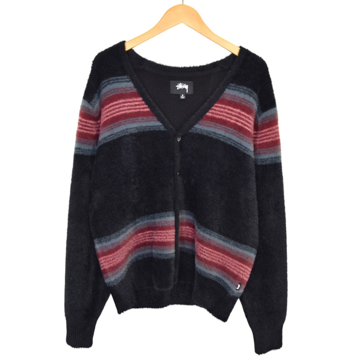 stussy(ステューシー) Stripe Shaggyシャギーニットカーディガン11317
