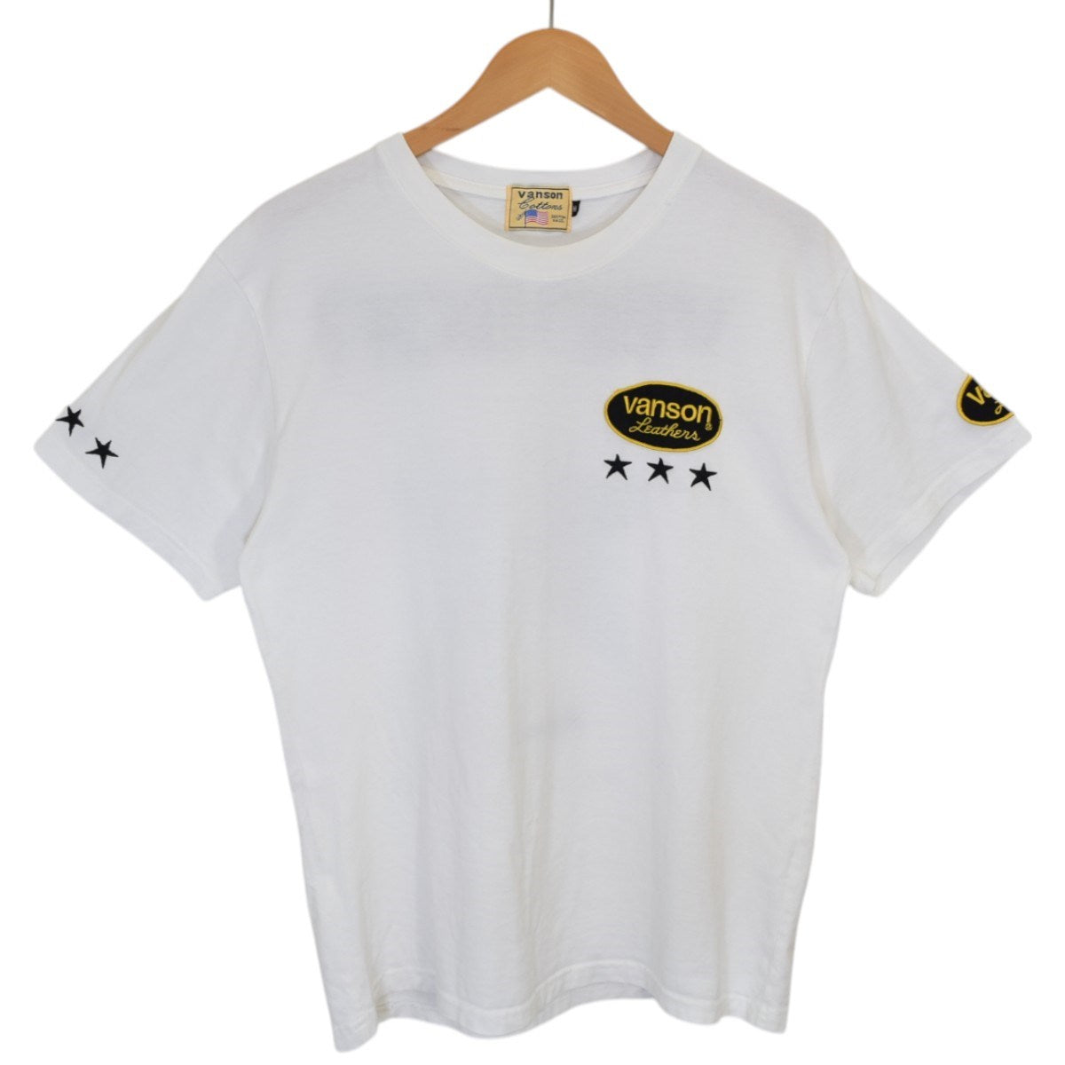VANSON(バンソン) 刺繍・ワッペンTシャツ ホワイト サイズ M｜【公式 