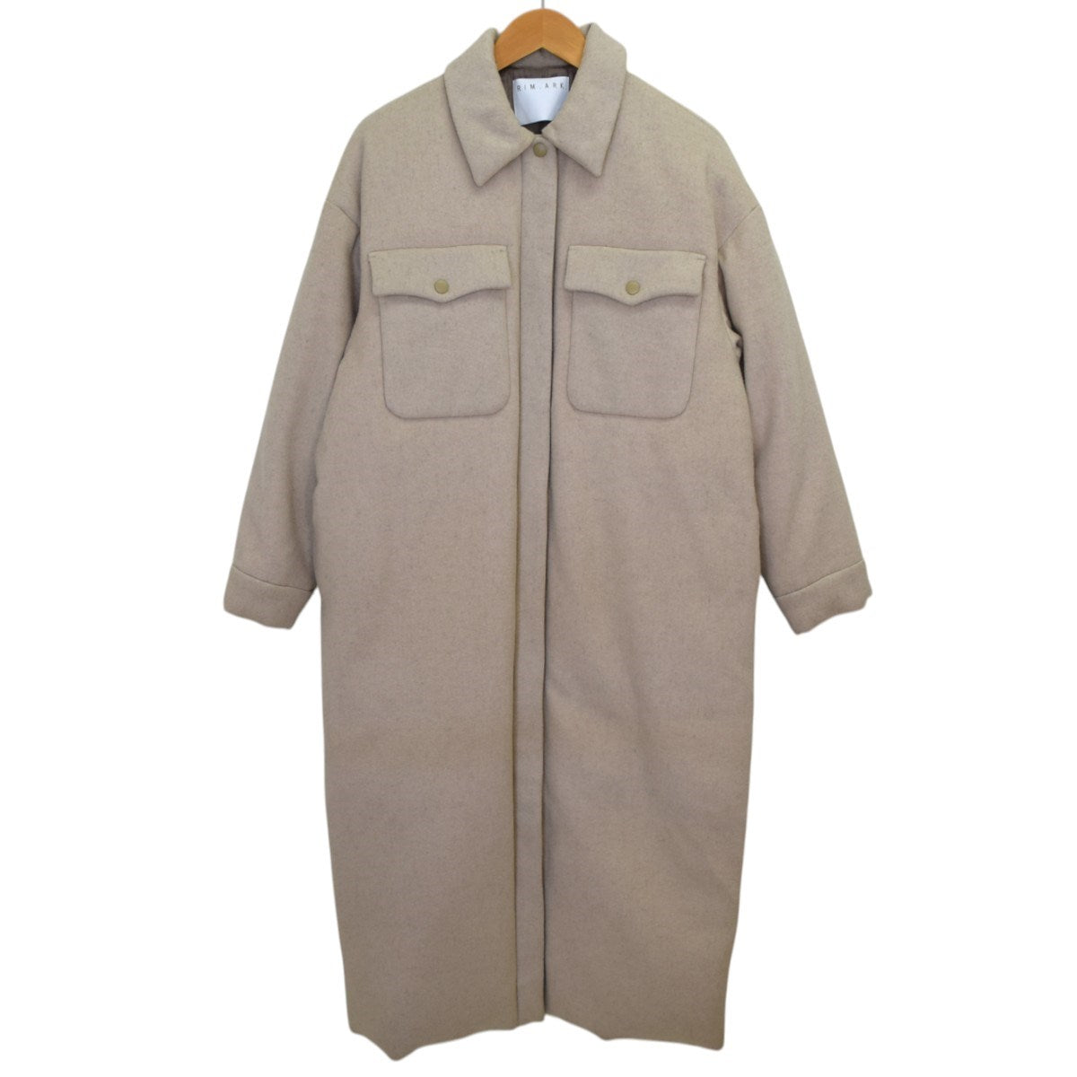 RIM.ARK/Light Melton Down CT/リムアーク/ダウンコート/460DAL30-0330/ウールアウター/マキシ丈/コクーンシルエット/36 Light melton down CT