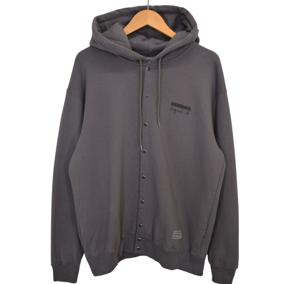 NEIGHBORHOOD×agnes b スウェットスナップフーディー 2025AW グレー 