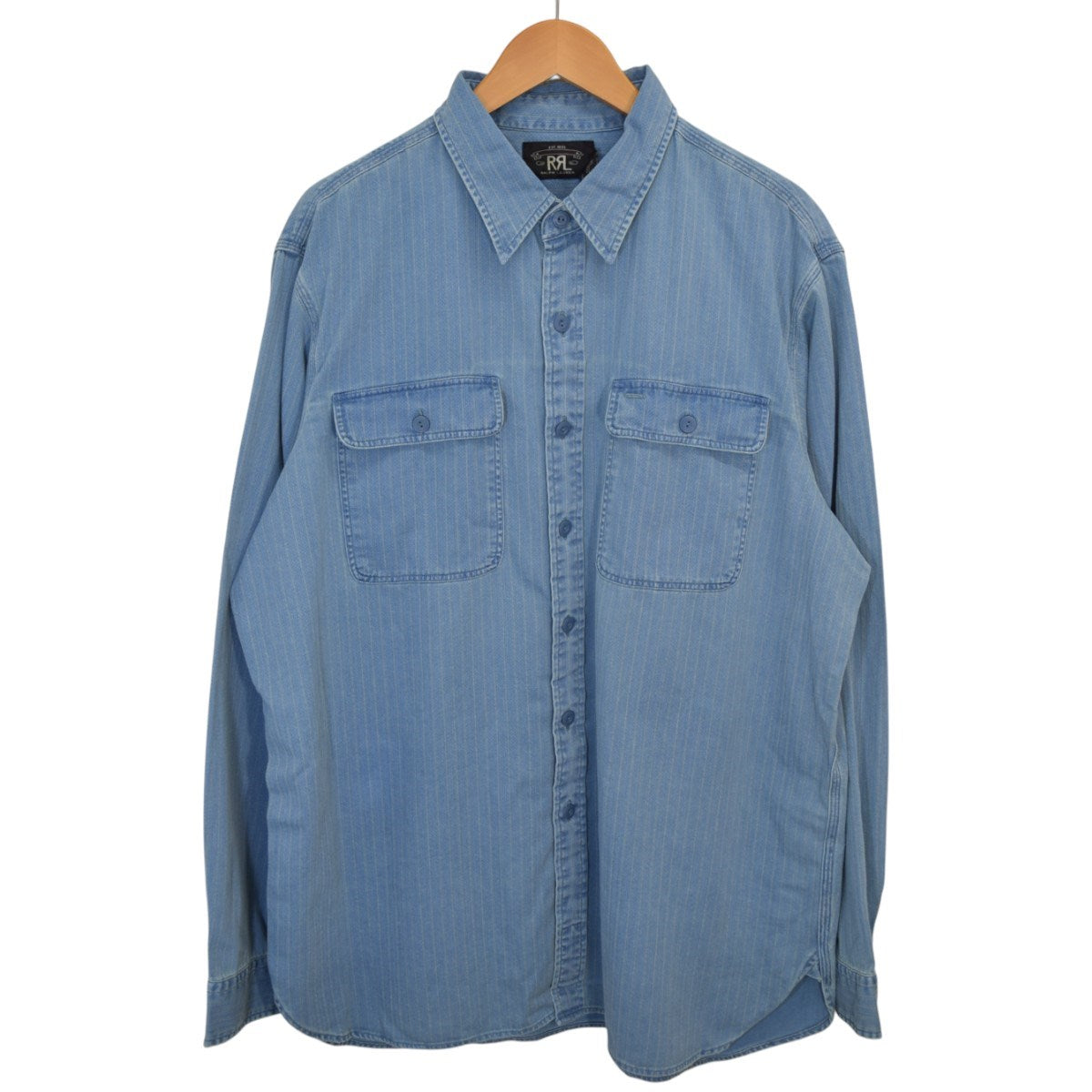 RRL(ダブルアールエル) ヴィンテージ加工ヘリンボーンワークシャツ
