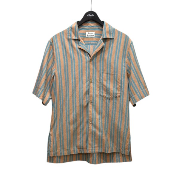 ACNE STUDIOS オープンカラーストライプ半袖シャツ 古着・中古-1枚目のアイテム画像