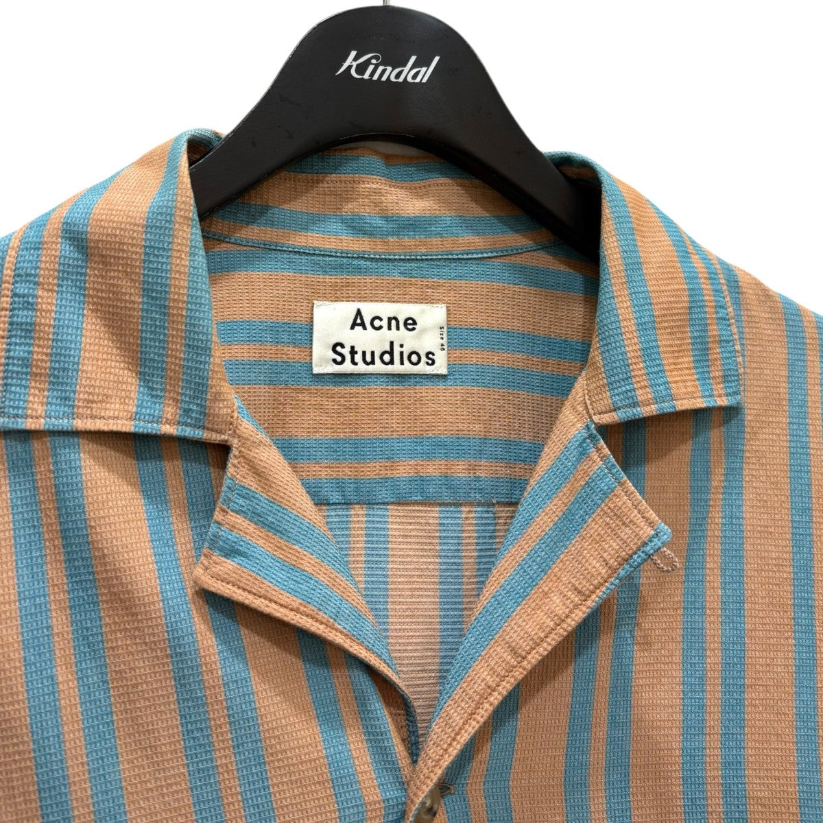ACNE STUDIOS オープンカラーストライプ半袖シャツ 古着・中古-3枚目のアイテム画像