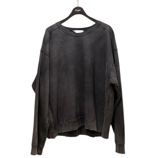 ANCELLM(アンセルム) EMBROIDERY UNEVEN OVER SWEAT SHIRT グレー