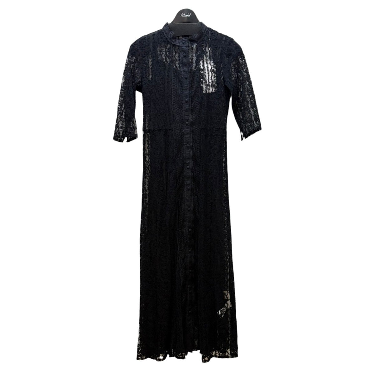 AMERI ブラックレース ワンピース S AMERI(アメリ) MEDI TULLE LACE FLARE DRESS レースワンピース