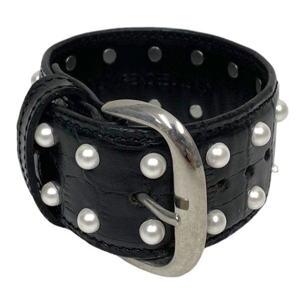 JOHN LAWRENCE SULLIVAN　 Double Pearl leather Braceletダブルパールレザーブレスレットベルト 商品番号：8069000069389