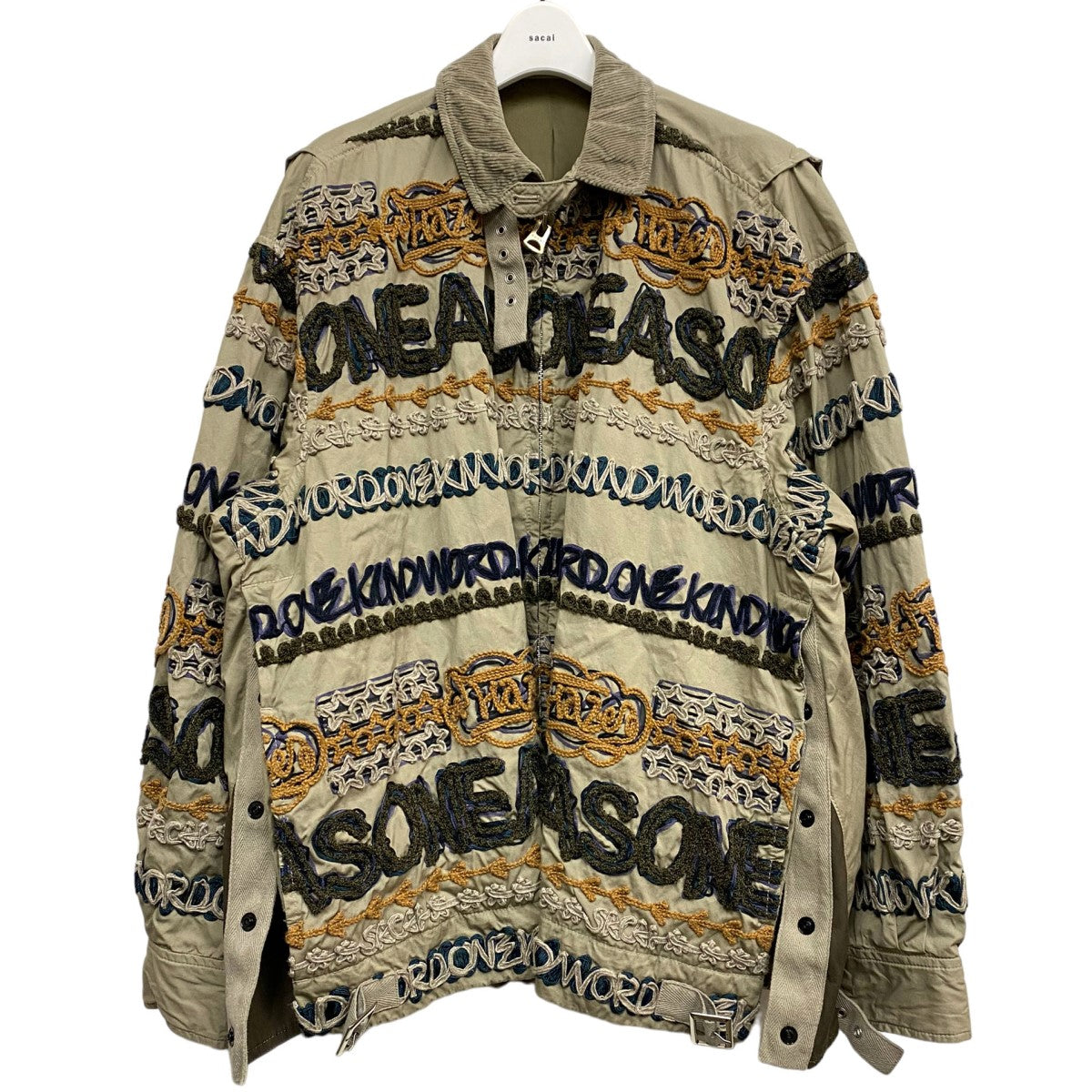 sacai×ERIC HAZE 23SSCode Embroidery Cotton Blouson刺繍ZIPUP 