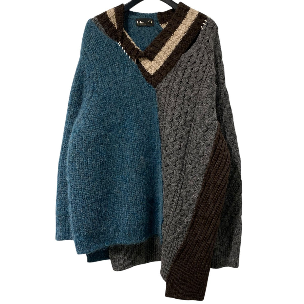 kolor(カラー) ボリュームウール×キッドモヘアCRAZY PATTERN KNIT 