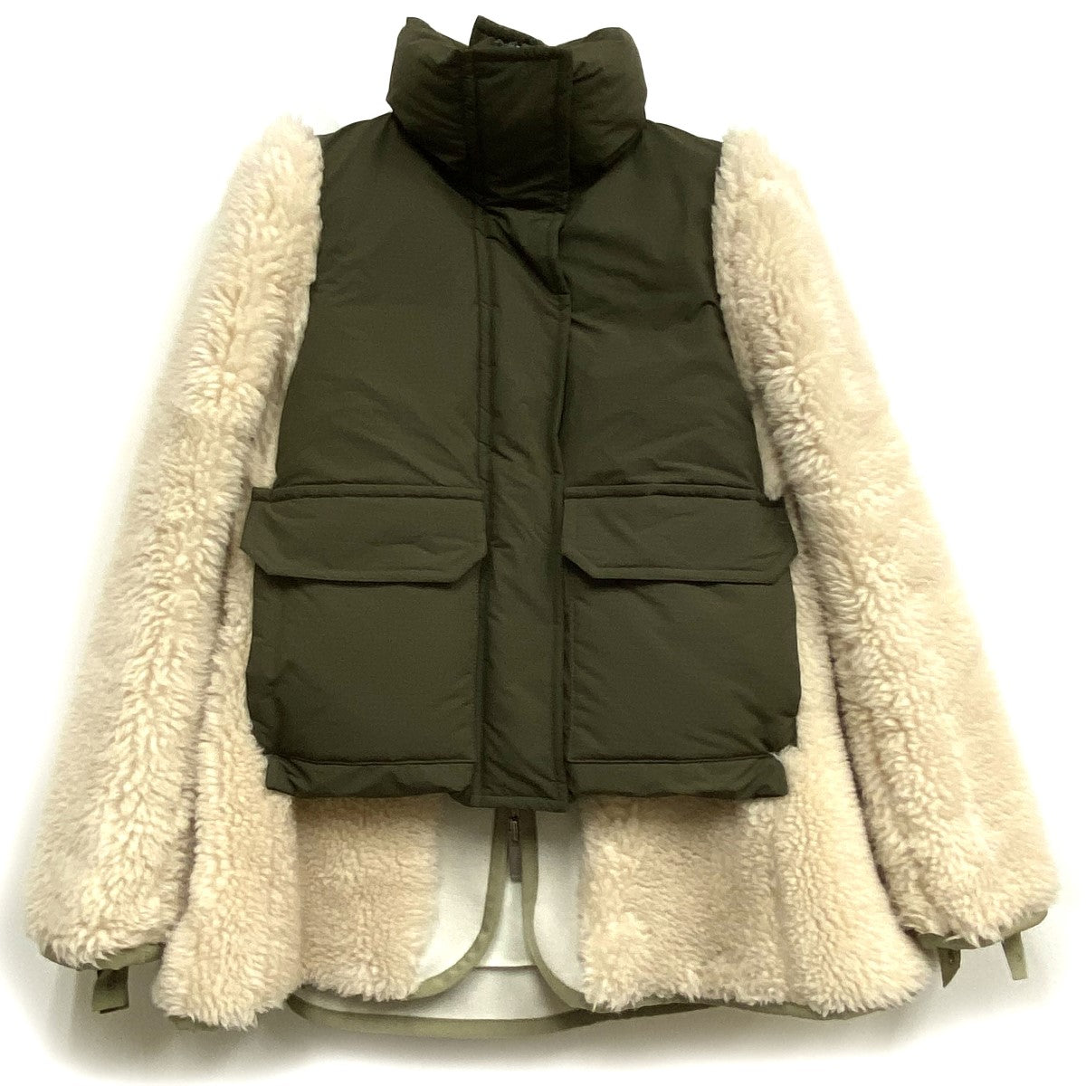 sacai(サカイ) 22AWFAUX SHEARLING × PADDED BLOUSONミリタリーボア