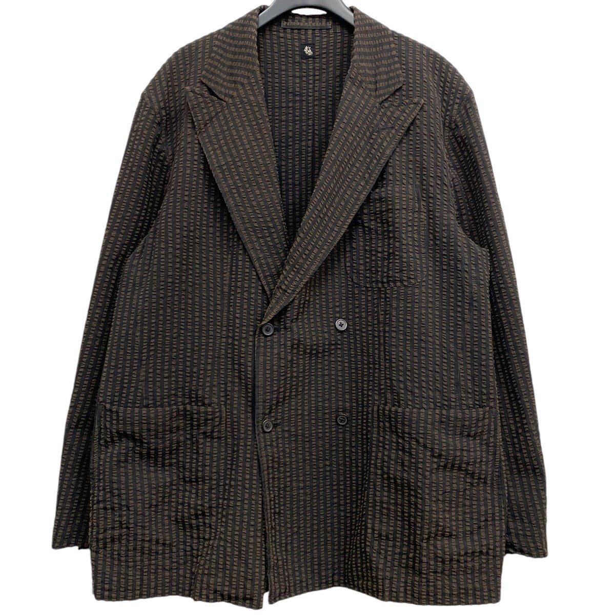 KAPTAIN SUNSHINE(キャプテンサンシャイン) Seersucker Fieldwrap Double-Breasted  Jacketコットンシルクシアサッカーダブルブレストジャケット ブラック×ブラウン サイズ 40｜【公式】カインドオルオンライン ...