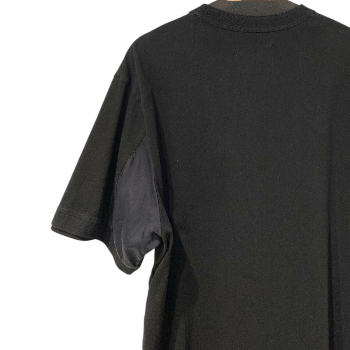 22SSCotton Twill T-Shirtロゴ刺繍切替ドッキングコットンツイルTシャツ サイドスナップボタン