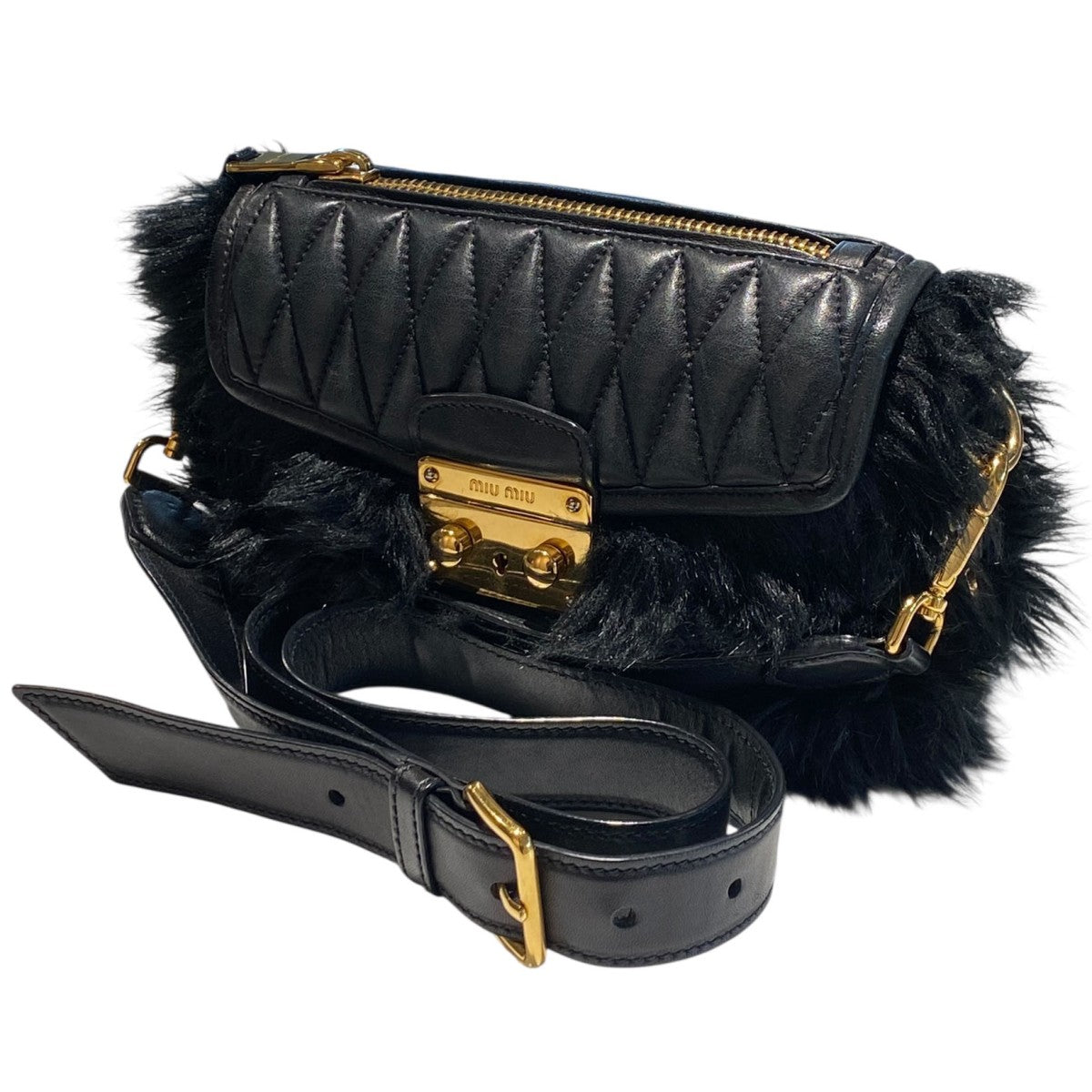 MIU MIU(ミュウミュウ) ECOPELLICCIA ファーレザーショルダーバッグ