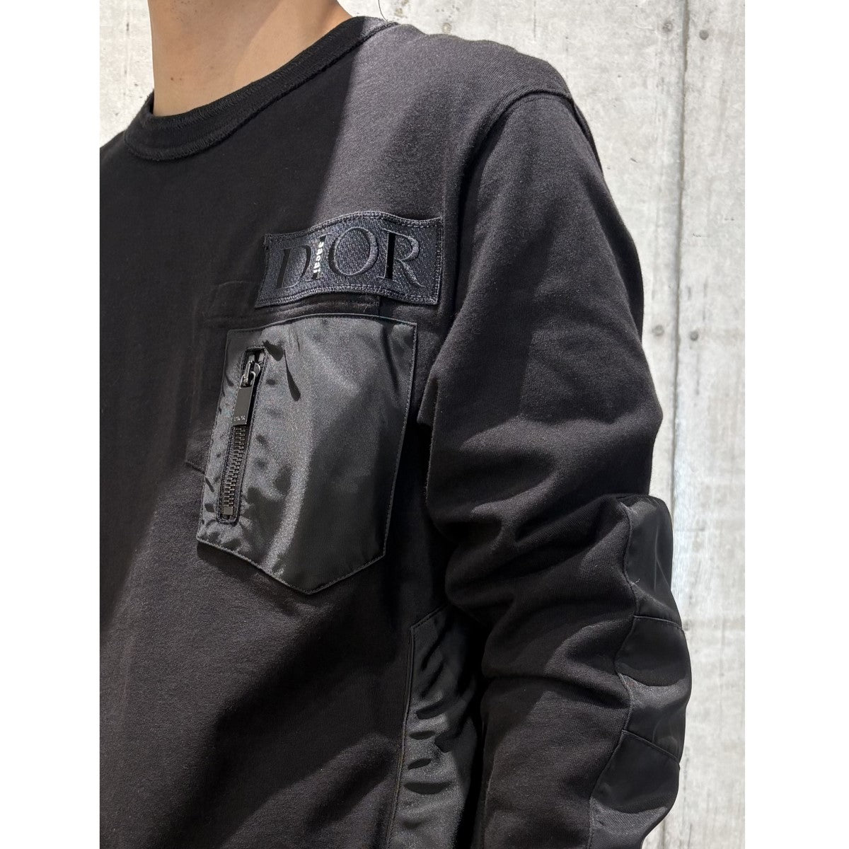 sacai DIOR(Kim Jones) 21AWDocking Over Shirtドッキングオーバーシャツロングスリーブ ロンT 古着・中古-2枚目のアイテム画像