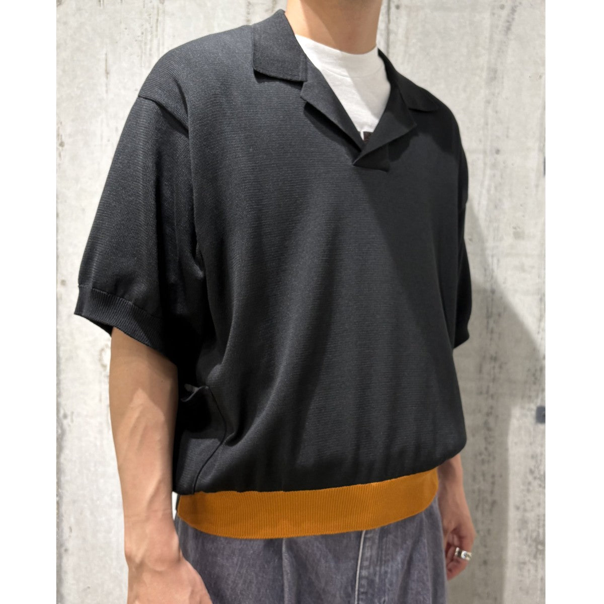 20SSSWITCHING KNIT POLOスウィッチングニットポロシャツ