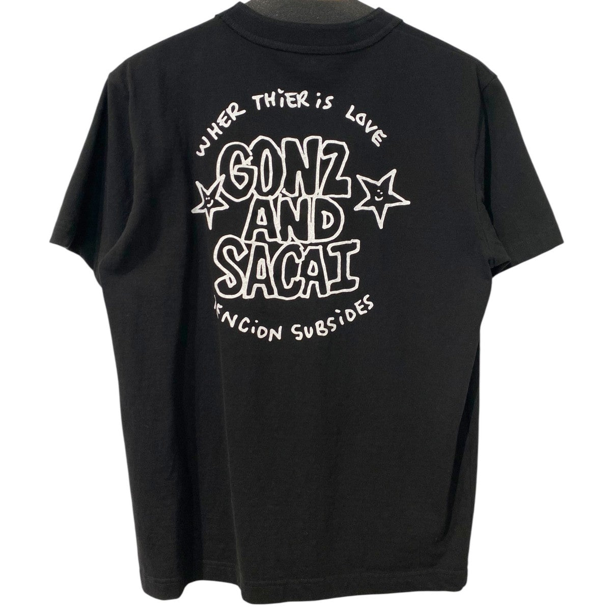 sacai◇Tシャツ/1/コットン/BLK/プリント/19-0006S Sacai サカイ 22SS 