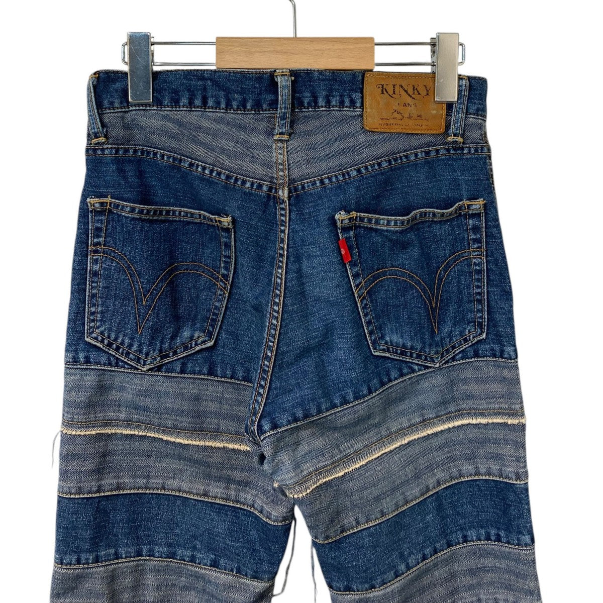 00's2AP-9631 KINKY JEANSツギハギウミヘビ加工フレアデニムパンツ