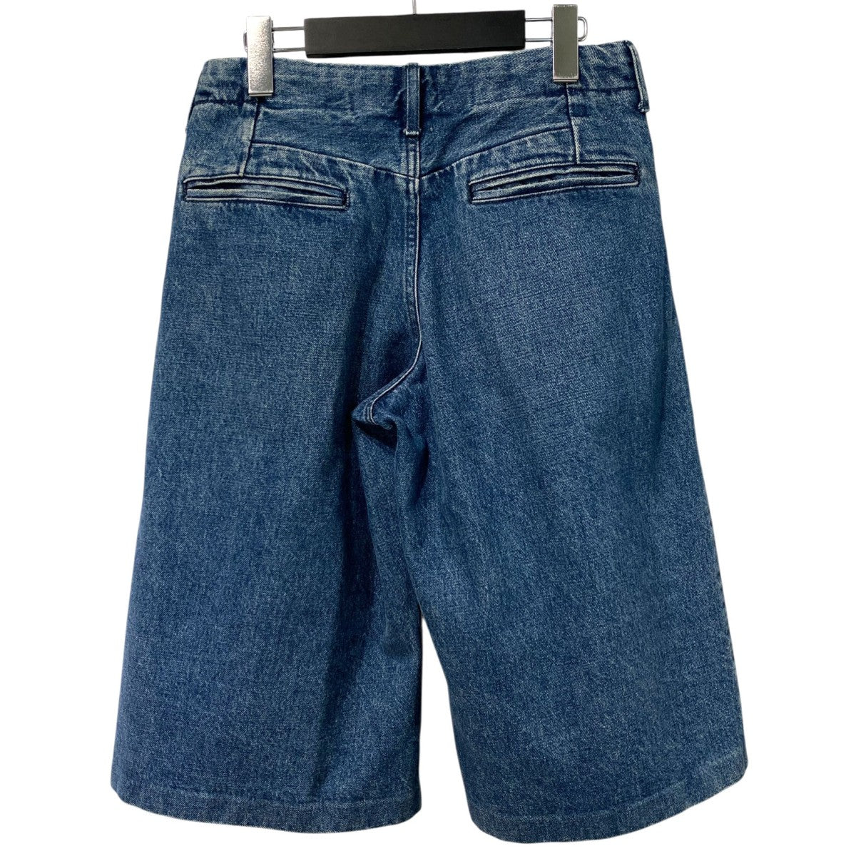 TANAKA ST-171 Jean Shorts Vintage BlueヴィンテージUSED加工サイドPLEATSプリーツデニムショーツハーフパンツ 古着・中古-2枚目のアイテム画像