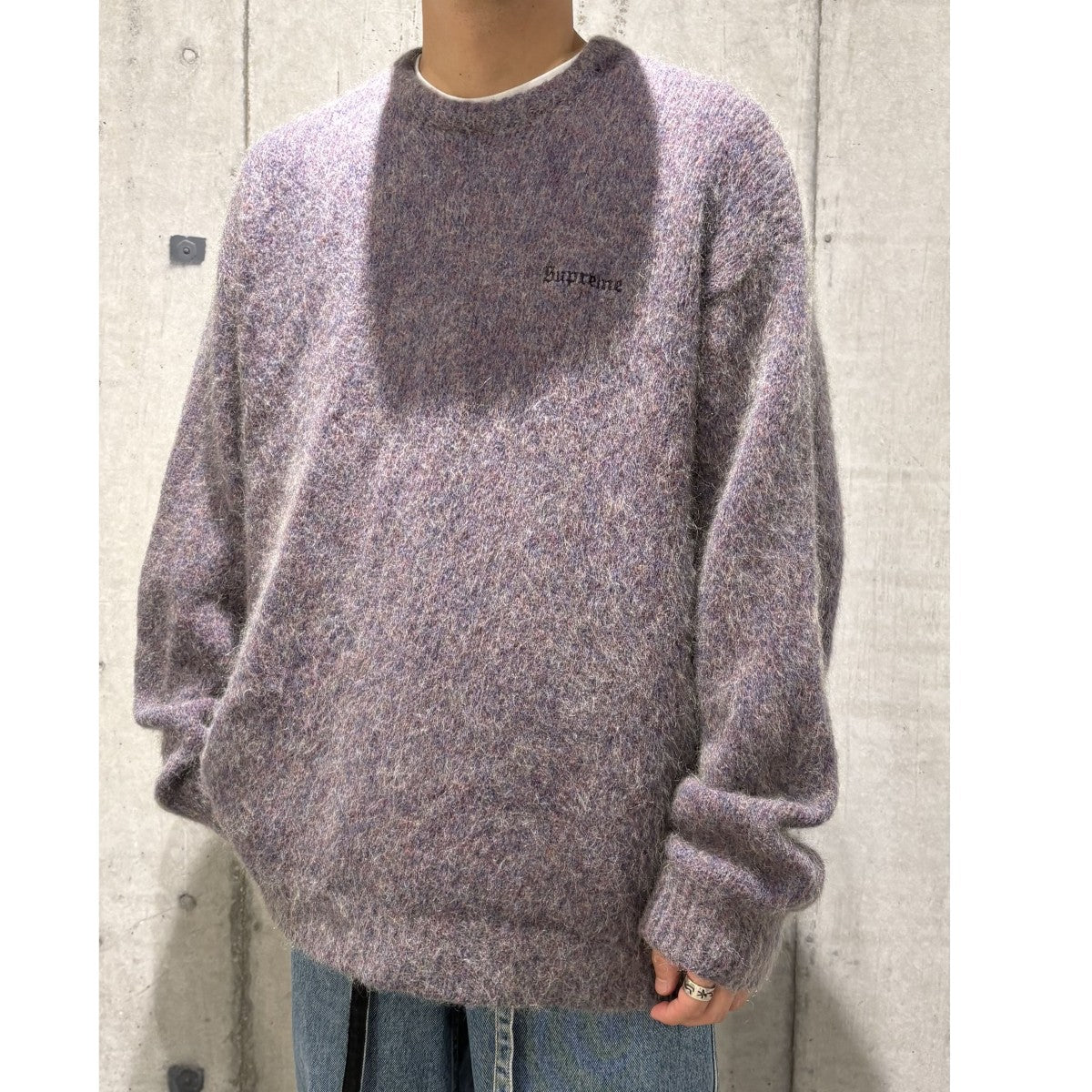 22AWMohair Sweater Logo モヘヤセーターニット