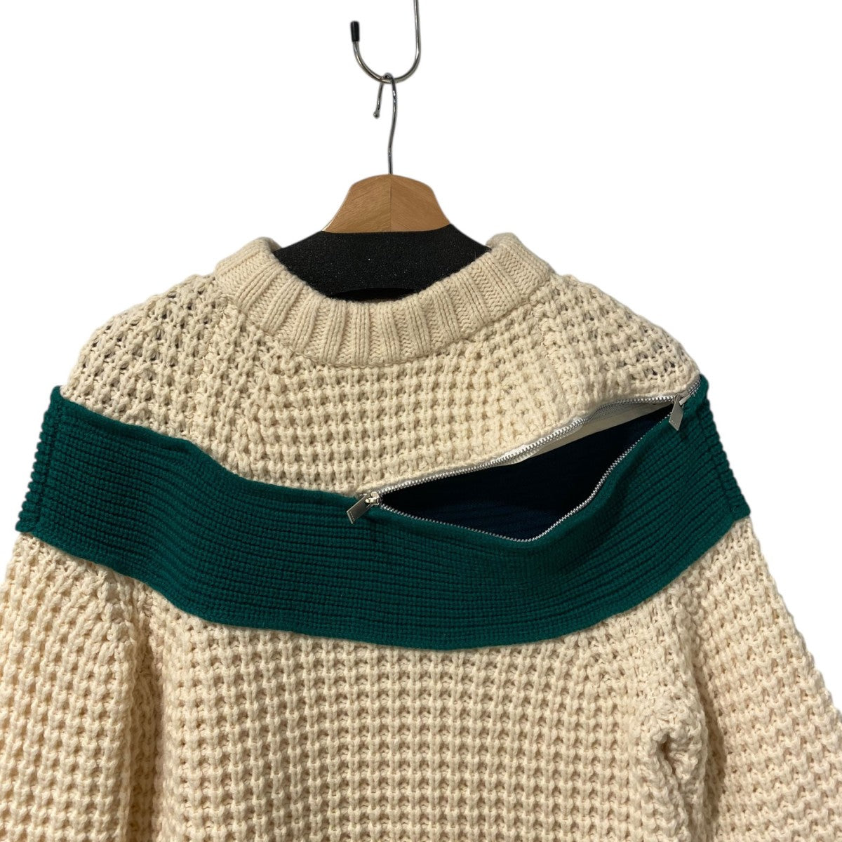 Wool zip attachment knitウールZIPアタッチメントニットセーター19-04591
