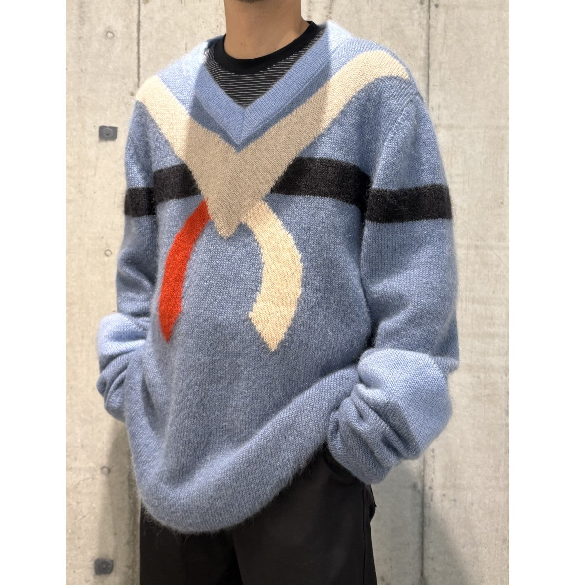 20AWNolan Intarsia Jumperオーバーサイズモヘヤニットセーター