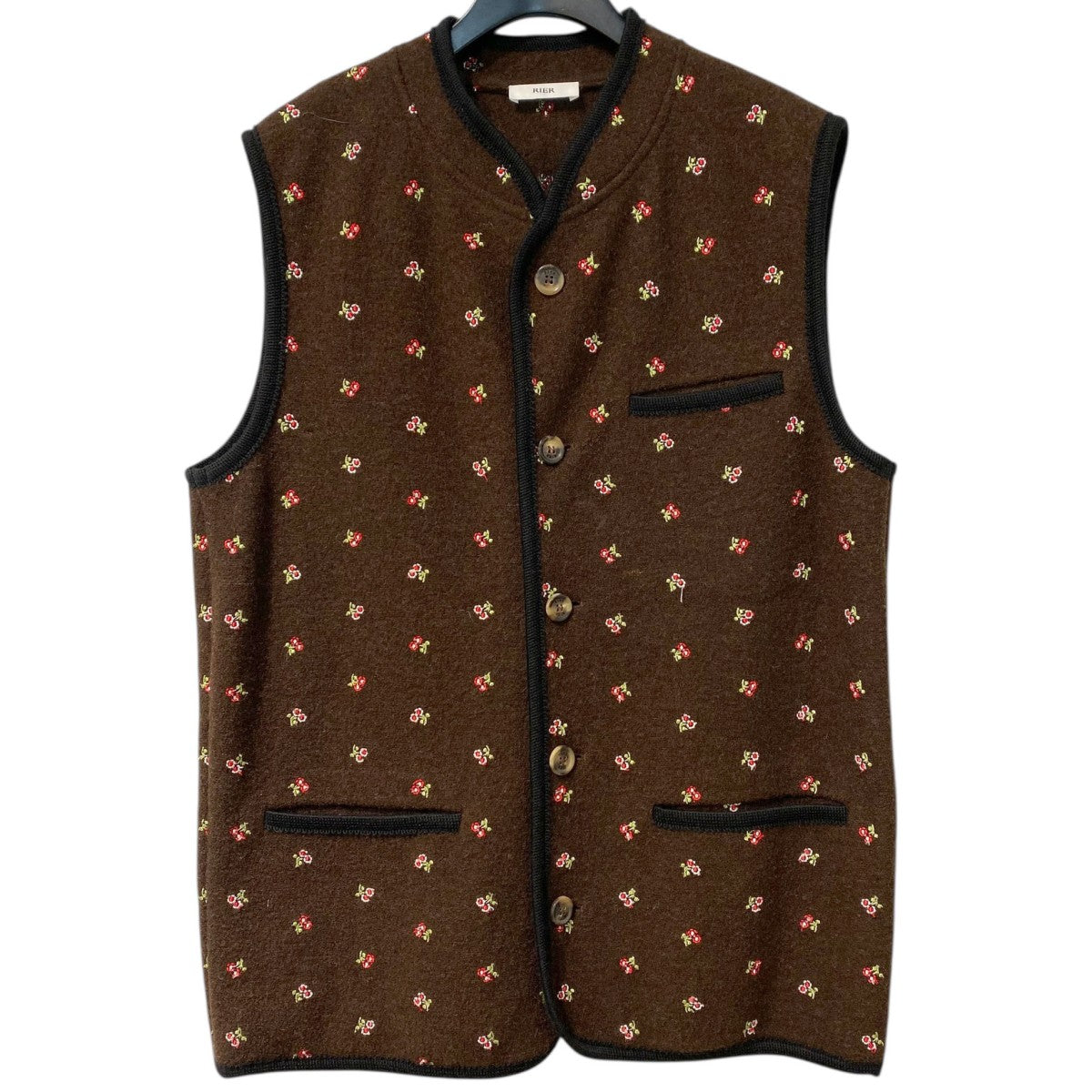 23AWWalker Gilet Flowers  Feltedフェルトフラワー柄ジレベスト