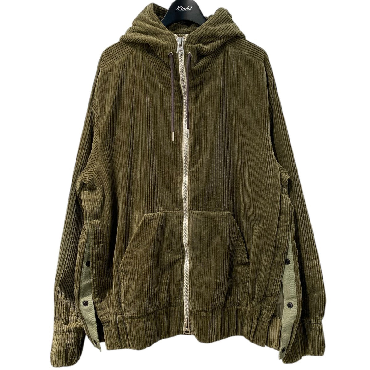 sacai(サカイ) 24AWCorduroy Hoodieセルフ色抜き加工コーデュロイZIP