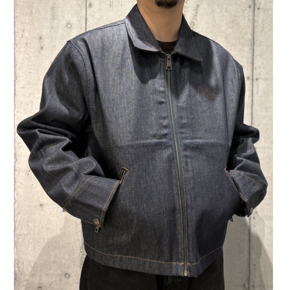 Mechanic Denim Jacket/ZIP UPデニムZIPオーバーサイズジャケット