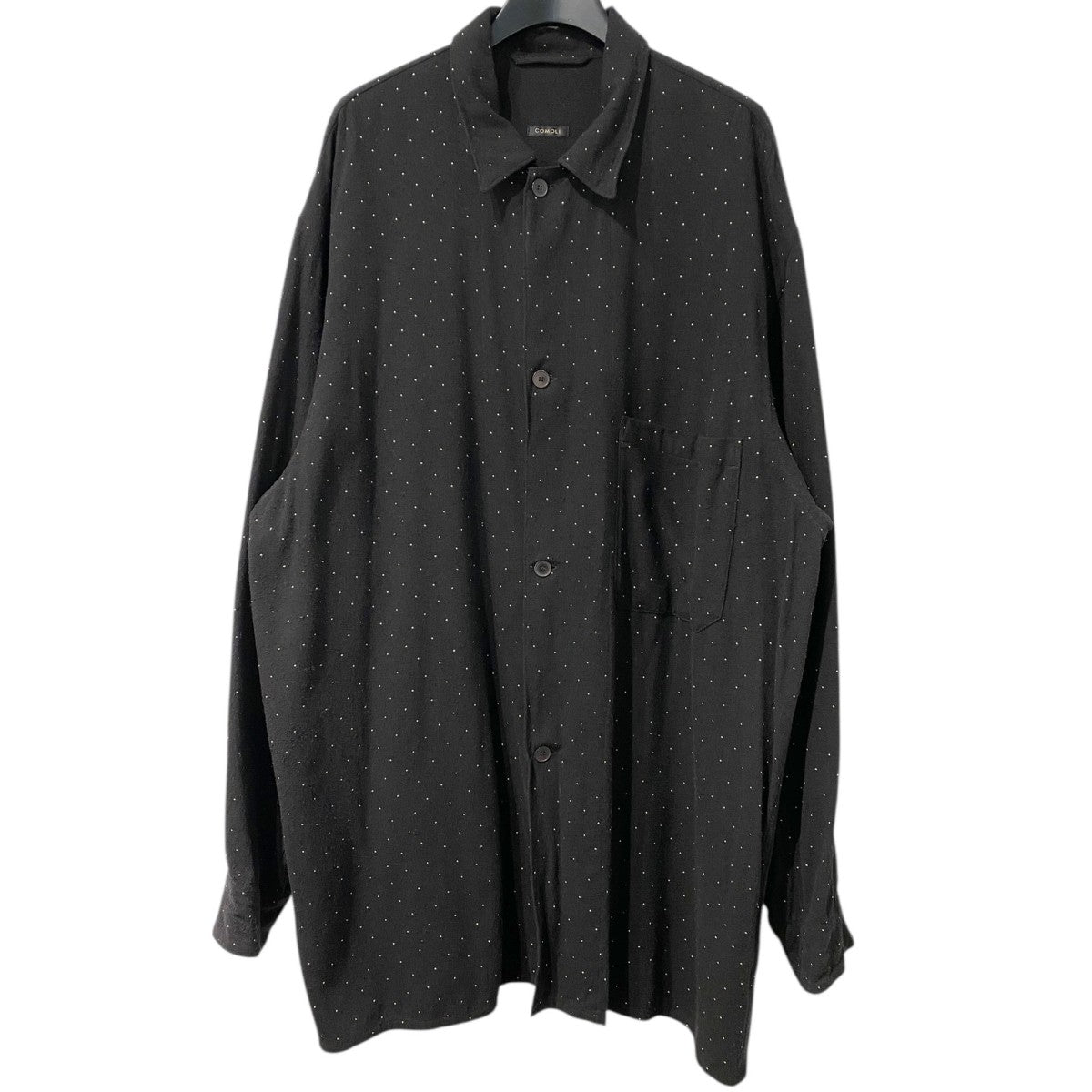 COMOLI(コモリ) 24SSシルクノイル ドット シャツジャケット ブラック